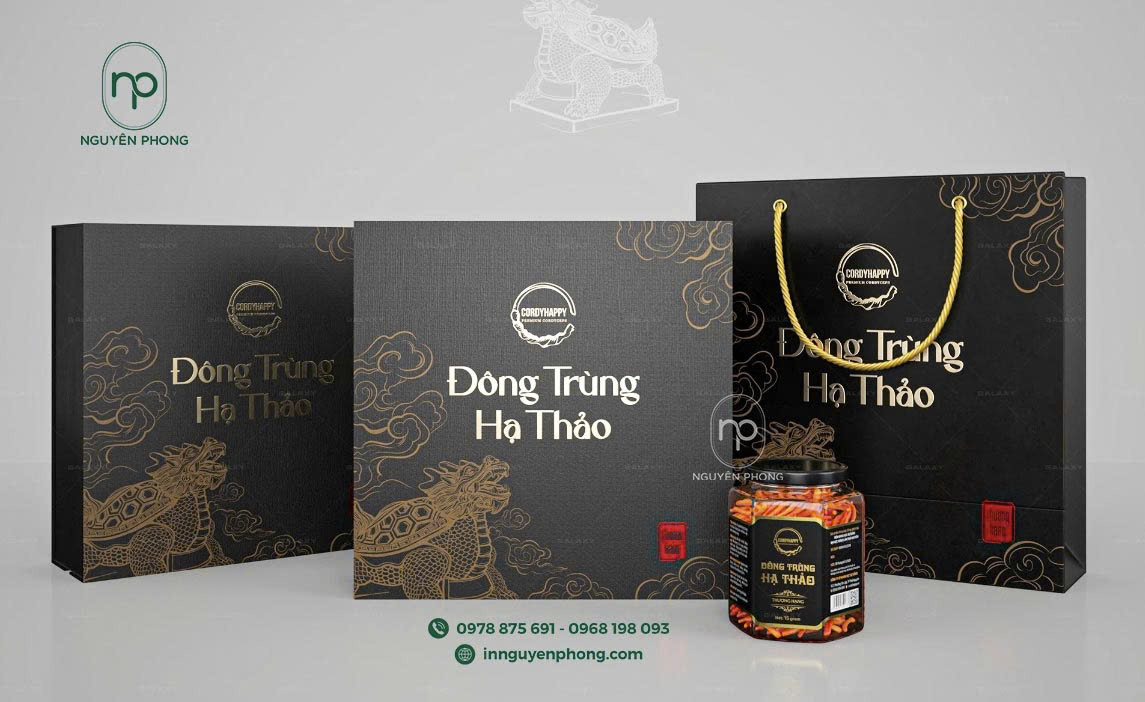 In hộp đông trùng hạ thảo sang trọng tại in Nguyên Phong